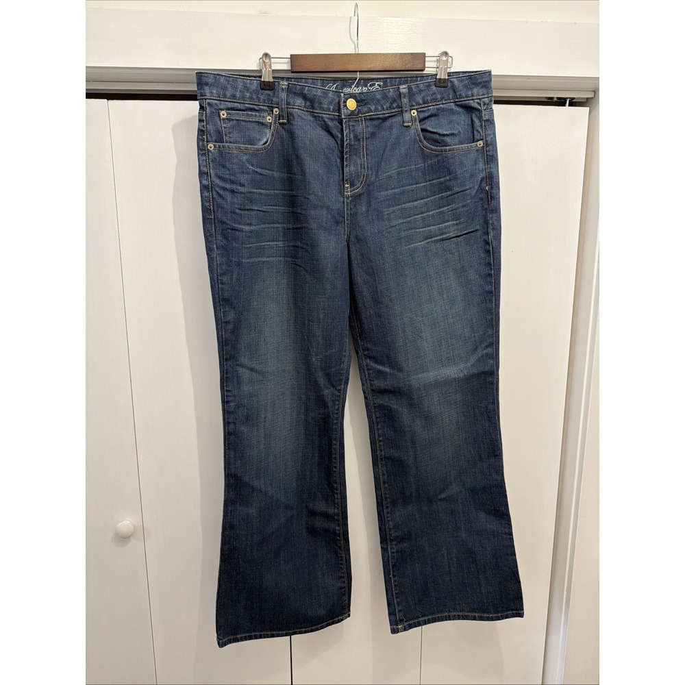 NEW American Eagle Jeans Original 77 Size 18 Short, DARK Mid Rise, Wide Leg